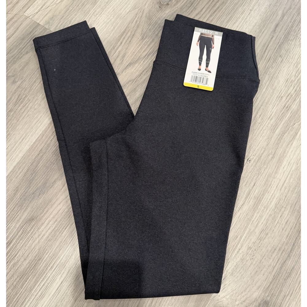 Matty M Women's Small Stretch High Rise Pull-On Leggings Dark Charcoal